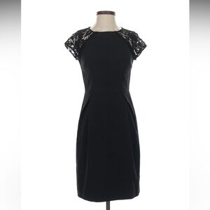 Aidan Mattox LBD Lace Knee Length Black Lace Open Back Dress Size 4 NWT